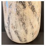 C6 - Art Glass Vase - Frosted White with Black Veining