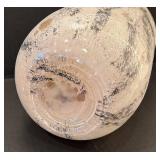 C6 - Art Glass Vase - Frosted White with Black Veining