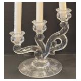 DR - Heisey Orchid 3-Light Candlestick - Vintage Crystal Candelabra