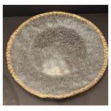 DR - Glass Serving Bowl & Platter with Gold Tone Rims