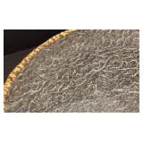 DR - Glass Serving Bowl & Platter with Gold Tone Rims