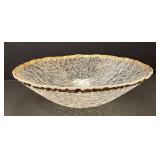 DR - Glass Serving Bowl & Platter with Gold Tone Rims