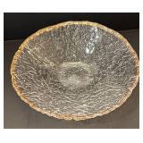 DR - Glass Serving Bowl & Platter with Gold Tone Rims