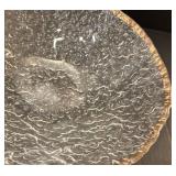 DR - Glass Serving Bowl & Platter with Gold Tone Rims