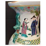 DR - Famille Rose Chinese Porcelain Vase - Hand Painted Figural Scenes