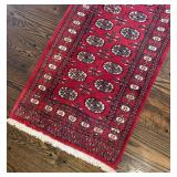 MB - Bokhara Runner Rug with Red Field with Medallions