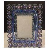 DR - Beaded Picture Frames Pair - Purple Beadwork