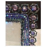 DR - Beaded Picture Frames Pair - Purple Beadwork