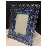 DR - Beaded Picture Frames Pair - Purple Beadwork