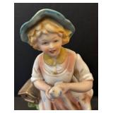 C6 - Homco Vintage Figurines Pair - Girl with Birdhouse & Boy with Chicken