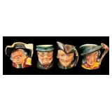 C6 - Royal Doulton Miniature Toby Mugs (Lot of 4) - Mr. Pickwick, Town Crier, Robin Hood, Pied Piper