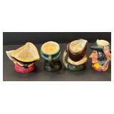 C6 - Royal Doulton Miniature Toby Mugs (Lot of 4) - Mr. Pickwick, Town Crier, Robin Hood, Pied Piper