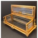 DR - French Gilt Jewelry Casket with Beveled Glass