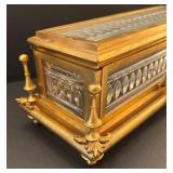 DR - French Gilt Jewelry Casket with Beveled Glass