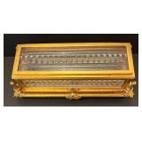 DR - French Gilt Jewelry Casket with Beveled Glass