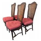 DR - Set of 4 Vintage Cane-Back Dining Chairs