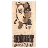 DR - Jennifer Kunin Original Mixed Media Portrait in Lucite Shadowbox Frame