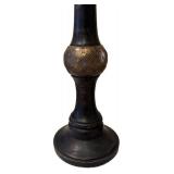 DR - Candlesticks Pair - Tall Black with Brass-Pattern Bands