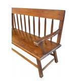 DR - Vintage Wooden Bench With Spindle Back