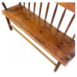 DR - Vintage Wooden Bench With Spindle Back