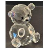 DR - Crystal Teddy Bear Figurine - Faceted Crystal