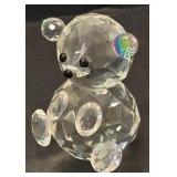 DR - Crystal Teddy Bear Figurine - Faceted Crystal
