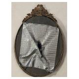 FB - Vintage French Miniature Portrait Print in Ornate Metal Frame