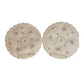 DR - Vintage Oyster Platters - Set of 2 Floral Design