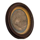 DR - Antique Oval Framed Relief Plaque