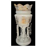 DR - Antique Opaque Mantle Lustre with Gold Floral Trim & Crystals
