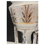 DR - Antique Opaque Mantle Lustre with Gold Floral Trim & Crystals