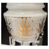 DR - Antique Opaque Mantle Lustre with Gold Floral Trim & Crystals