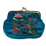 DR - Embroidered Silk Pouches in Hues of Blues