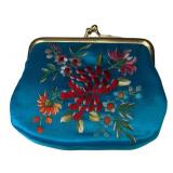 DR - Embroidered Silk Pouches in Hues of Blues
