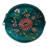 DR - Embroidered Silk Pouches in Hues of Blues