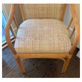 DR - O-Asian Designs Chair - Rattan Armchair With Beige Upholstery