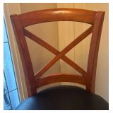 DR - Wooden Swivel Bar Stool with X-Back