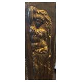 DR - Vintage Art Nouveau Style Brass Umbrella Stand with Classical Relief Panels