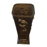 DR - Vintage Art Nouveau Style Brass Umbrella Stand with Classical Relief Panels