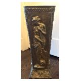 DR - Vintage Art Nouveau Style Brass Umbrella Stand with Classical Relief Panels