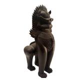 DR - Vintage Bronze Thai Temple Guardian Fu Dog Sculpture