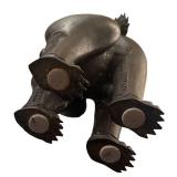 DR - Vintage Bronze Thai Temple Guardian Fu Dog Sculpture