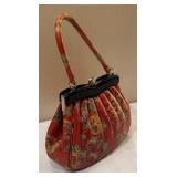 DR - Handbag - Floral Pattern with Black Frame
