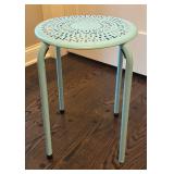 DR - Pair of Turquoise Metal Plant Stands