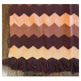 LR - Amazing Vintage Afghan  - Zigzag Chevron Pattern