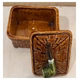 DR - Vintage Cigar Box with Carved Basket-Weave Pattern - Made in Italy