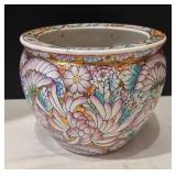DR - Asian Style Ceramic Planter Pot - Floral Enamel Pattern