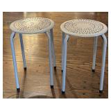DR - Pair of Gray Metal Plant Stands