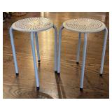 DR - Pair of Gray Metal Plant Stands