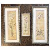 FR - Cheri Blum Floral Prints - Framed Botanical Wall Art - 3-Piece Set